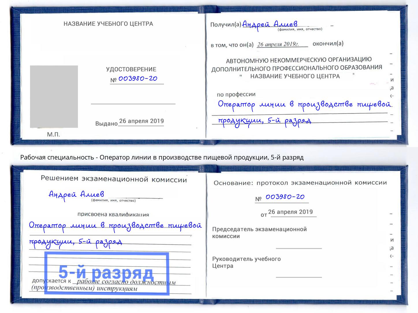 корочка 5-й разряд Оператор линии в производстве пищевой продукции Кинешма